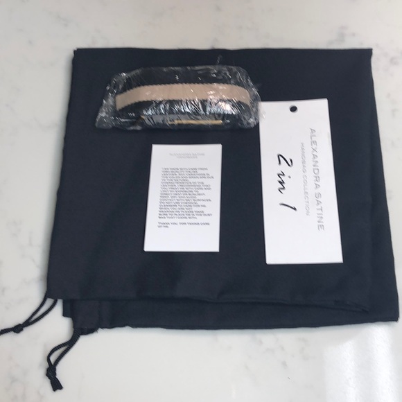 New Alexandra Satine 2 in one Handbag Blk Leather - Picture 5 of 8